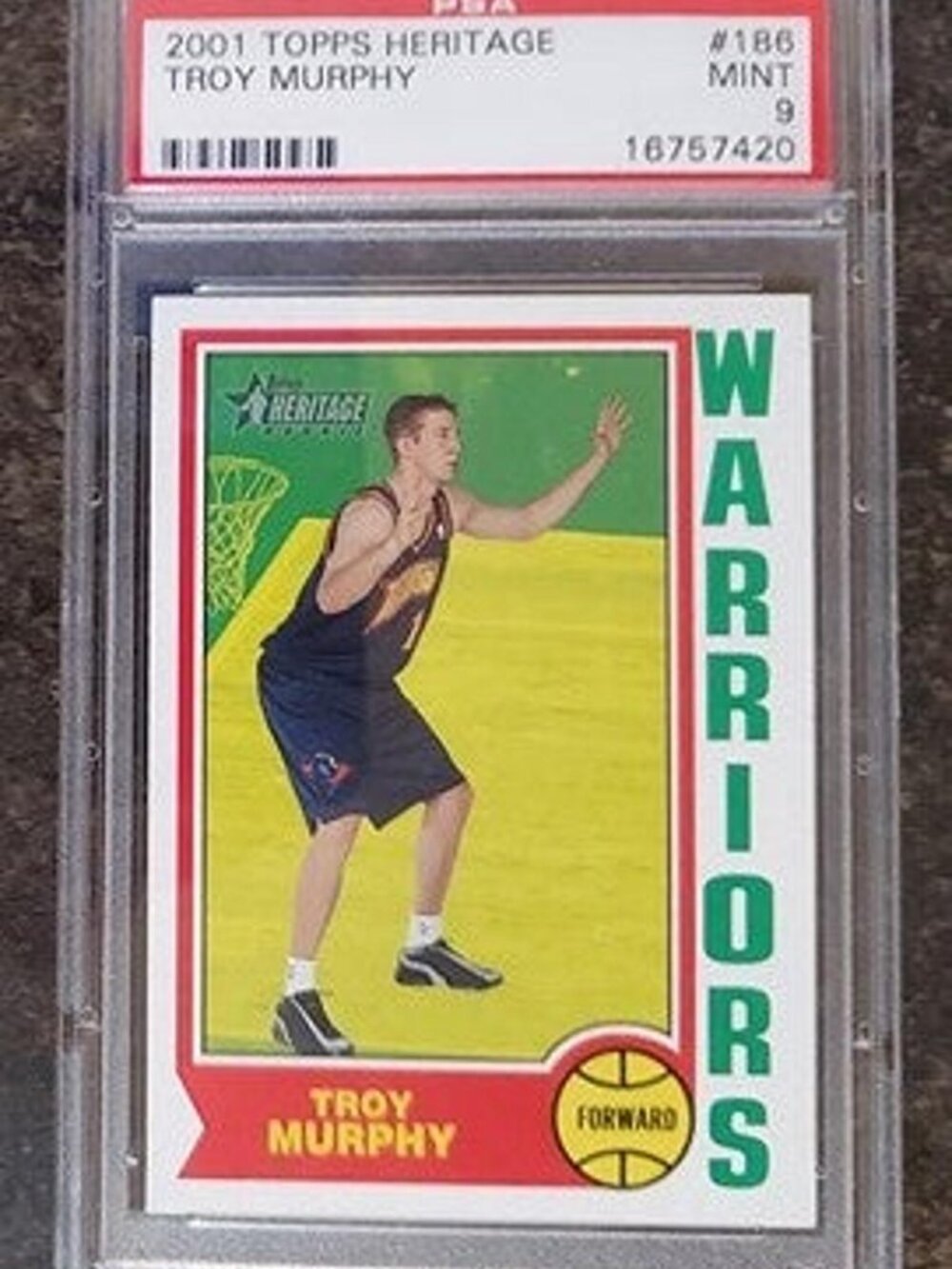 Troy Murphy 2001 Topps Heritage #186 PSA MINT 9 Warriors